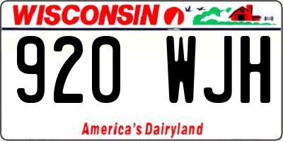 WI license plate 920WJH