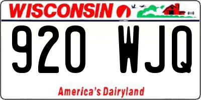 WI license plate 920WJQ