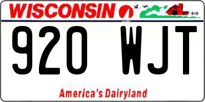 WI license plate 920WJT