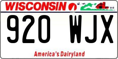 WI license plate 920WJX