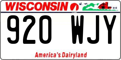 WI license plate 920WJY