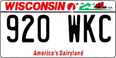 WI license plate 920WKC