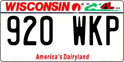 WI license plate 920WKP