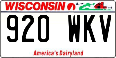 WI license plate 920WKV
