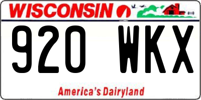 WI license plate 920WKX
