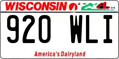 WI license plate 920WLI