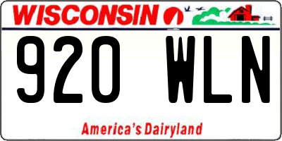 WI license plate 920WLN