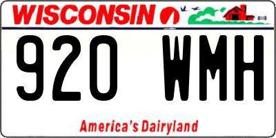 WI license plate 920WMH