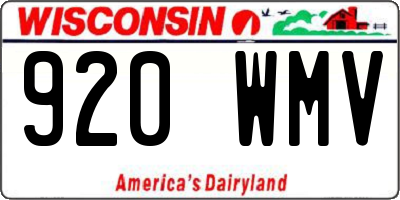 WI license plate 920WMV