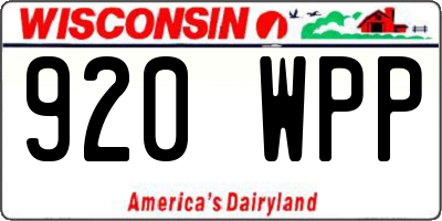 WI license plate 920WPP