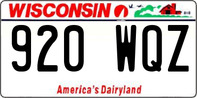 WI license plate 920WQZ