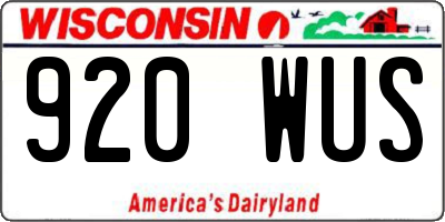 WI license plate 920WUS