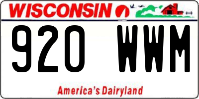 WI license plate 920WWM