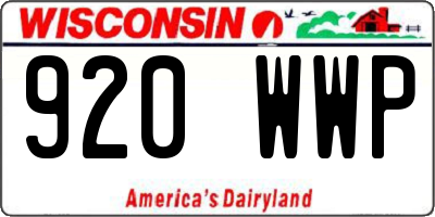 WI license plate 920WWP