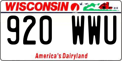 WI license plate 920WWU