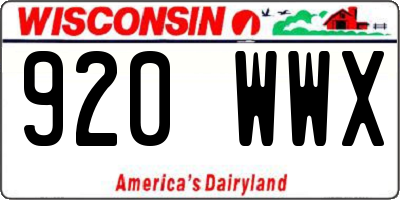 WI license plate 920WWX