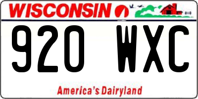 WI license plate 920WXC