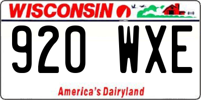 WI license plate 920WXE