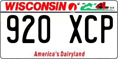 WI license plate 920XCP