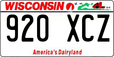 WI license plate 920XCZ