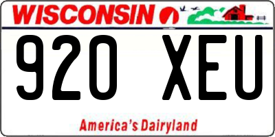 WI license plate 920XEU
