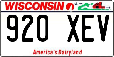 WI license plate 920XEV