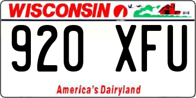 WI license plate 920XFU