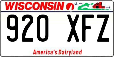 WI license plate 920XFZ