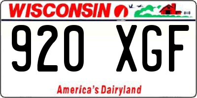 WI license plate 920XGF