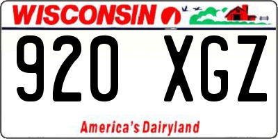 WI license plate 920XGZ