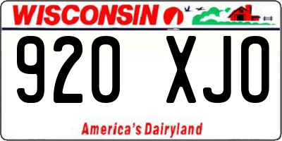 WI license plate 920XJO