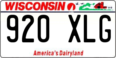 WI license plate 920XLG