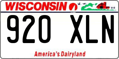 WI license plate 920XLN