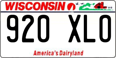 WI license plate 920XLO