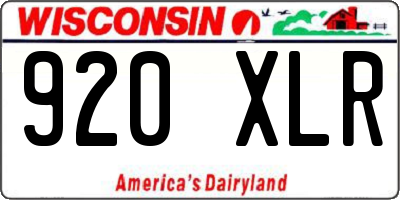 WI license plate 920XLR