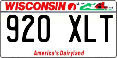 WI license plate 920XLT
