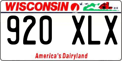 WI license plate 920XLX