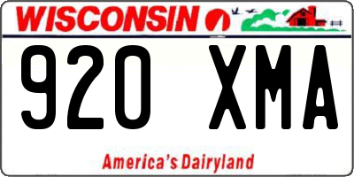 WI license plate 920XMA