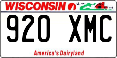 WI license plate 920XMC