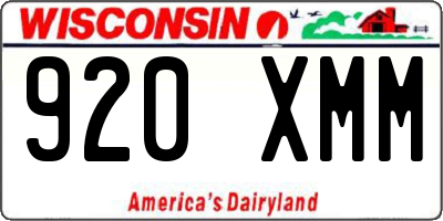 WI license plate 920XMM