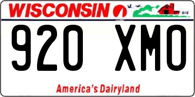 WI license plate 920XMO