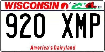 WI license plate 920XMP