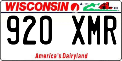 WI license plate 920XMR