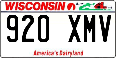 WI license plate 920XMV