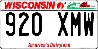 WI license plate 920XMW