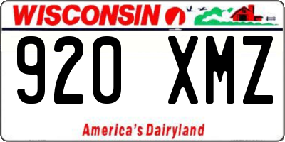 WI license plate 920XMZ