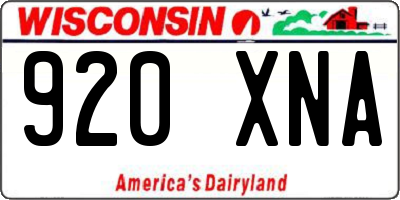 WI license plate 920XNA