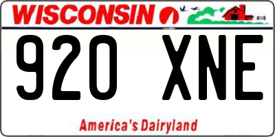 WI license plate 920XNE