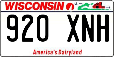 WI license plate 920XNH
