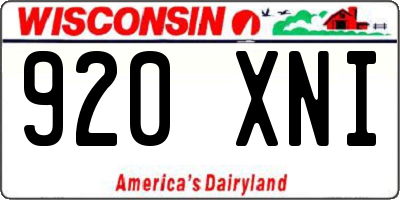 WI license plate 920XNI